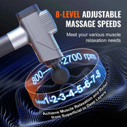 Charger l'image dans la visionneuse de galerie, Amocart Massage Gun Deep Tissue Percussion Muscle Massager for Athletes w/ 8 Speed Levels 6 Massage Heads 16V 2500mAh Batteries