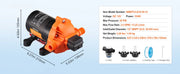 Load image into Gallery viewer, Amocart 12V Diaphragm Pump 1.8/3/3.5/5 GPM 3/4/5-Chamber 40-100 PSI Adjustable 1/2'' MNPT Port for RV Yacht Food Truck Camper