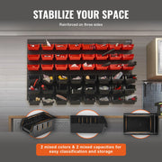 Bild in Galerie-Viewer laden, Amocart 48pcs Parts Storage Bins Wall Mounted Garage Containers with Wall Panels Tool Organizer for Nuts Bolts Screws Nails