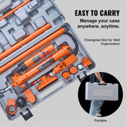 Bild in Galerie-Viewer laden, Amocart 10/12T Porta Power Kit Portable Hydraulic Jack with 4.6 ft/1.4 m Oil Hose Auto Body Frame Repair Kit with Storage Case