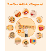 Bild in Galerie-Viewer laden, Amocart Puppy Kids Wall Busy Panels 12 Activities Board Montessori Sensory Learning Activity Center for Children Playroom Toys