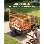 Load image into Gallery viewer, SucceBuy Garden Utility Trailer 28 Cu.Ft. & 1800lbs ATV UTV Trailer Tow Behind Steel Dump Trailers for Lawn Tractor Garden Waste