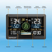 Load image into Gallery viewer, Professional Wi-Fi Wireless Weather Station with 7-in-1 Outdoor Weather Sensor, Large Full-Color LCD, 433MHz, 300ft Range, App