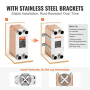 Charger l'image dans la visionneuse de galerie, Amocart Heat Exchanger 5"x 12" 80 Plates Brazed Plate Stainless Steel for Floor Heating Water Heating Snow Melting Beer Cooling