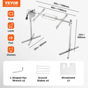 Charger l'image dans la visionneuse de galerie, Amocart Electric BBQ Rotisserie Grill Kit Automatic 42W Motor Height Adjustable Universal Roaster Stand Spit Rod w/ Heat Shield