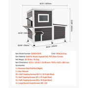 Bild in Galerie-Viewer laden, Amocart Heated Cat House Insulated Wooden House for Outdoor Cats with Heating Pad Openable Asphalt Roof for 1-3 Cats in Winter
