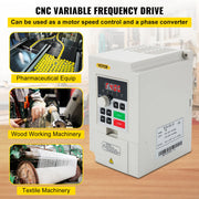 Charger l'image dans la visionneuse de galerie, Amocart 2.2/3/4/7.5KW VFD Frequency Inverter 110V/220V 1/3P Input 3P Output Variable Frequency Drive CNC Motor Converter
