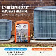 Bild in Galerie-Viewer laden, Amocart 3/4 1HP Refrigerant Recovery Machine Portable AC Recovery Machine 60Hz Recovery Machine HVAC for Car Air Conditioning