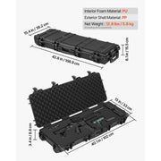 Load image into Gallery viewer, Amocart Hard Rifle Case Lockable Rifle Case w/ Pre-cut Foams & Wheels IP67 Waterproof Pistol Storage Cases for Rifles Shotguns