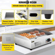 Charger l'image dans la visionneuse de galerie, Amocart 14"-22" Electric Countertop Griddle Teppanyaki Grill 1600W/3200W Stainless Steel Flat Top Grills For Pancake Chicken