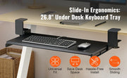 Charger l'image dans la visionneuse de galerie, Amocart 26.8in Under Desk Keyboard Tray Slide in/out Ergonomic Universal Keyboard Tray No-Drilling C-Clamps Easy to Install