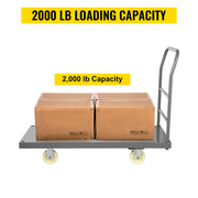 Bild in Galerie-Viewer laden, Amocart Platform Truck 2000lbs Capacity Steel flatbed Tool Cart 47" x 24" x 32" Flat Dolly Hand Trucks with 5" Nylon Casters