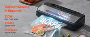 Bild in Galerie-Viewer laden, Amocart 80Kpa 120W Electric Vacuum Sealer Machine 7-in-1 Wet Food Sealer with Free 10pcs Vacuum Bags for Kitchen Food Storage