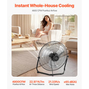 Charger l'image dans la visionneuse de galerie, Amocart Floor Fans 3 Speeds High Velocity Heavy Duty Industrial Fan 4800 CFM 360° Adjustable Tilt for Gym Home Commercial Shop