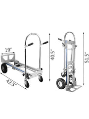 Charger l'image dans la visionneuse de galerie, Amocart Camion à main pliable en aluminium 3 en 1, chariot à chariot, poids maximum de 1000 lb, 350 k