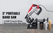 Charger l'image dans la visionneuse de galerie, SucceBuy Portable BandSaw 5Inch Cutting Capacity Cordless Variable Speed 10Amp Motor Deep Cut Bandsaw for Metal Wood Pipes Rebar