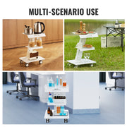 Load image into Gallery viewer, Amocart Lab Trolley 3-Layer Rolling Cart Metal Mobile Trolley 220 lbs Weight Capacity for Lab Clinic Beauty and Salon