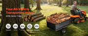 Charger l'image dans la visionneuse de galerie, Amocart Garden Utility Trailer 17Cu.Ft&600lbs Capacity ATV UTV Trailer Tow Behind Steel Dump Cart with 16" Tires for Lawn Mower