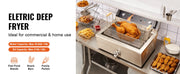Bild in Galerie-Viewer laden, Amocart Commercial Deep Fryer 3000W Electric Turkey Fryer with Basket 30.6Qt Single Tank Countertop Stainless Steel Deep Fryers