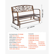 Bild in Galerie-Viewer laden, Amocart Outdoor Bench Wooden Metal Garden Bench for Outdoors 480 lbs Load Capacity Bench Outdoor Garden Park Bench