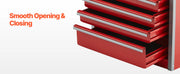 Charger l'image dans la visionneuse de galerie, Amocart 5-Drawer 8.6in Metal Tool Box Red/Black Portable Small Tool Chest with PP Feet Pads for Garage Workshop Tools Storage