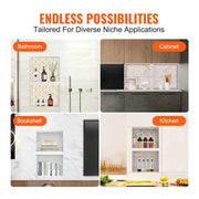 Charger l'image dans la visionneuse de galerie, SucceBuy Shower Niche Ready for Tile Shelf Organizer Corners Niche Recessed Sealed Protection Soap Storage for Shower Bathroom