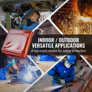 Load image into Gallery viewer, Amocart Welding Screen with Frame 6' x 8' Flame-Resistant Vinyl 3 Panel Welding Curtain Screens 12 Swivel Wheels for Workshop