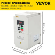 Charger l'image dans la visionneuse de galerie, Amocart 2.2/3/4/7.5KW VFD Frequency Inverter 110V/220V 1/3P Input 3P Output Variable Frequency Drive CNC Motor Converter