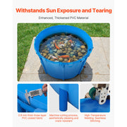 Load image into Gallery viewer, Amocart Canvas Fish Pond 448.8Gal Above Ground Fish Pond, Foldable PVC Koi Tank with Frame and Drain Valve for Aquaculture Blue