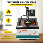 Charger l'image dans la visionneuse de galerie, Amocart 2In1 Heat Press Machine 38*38CM Multifunctional 360° Swing-Away Digital Sublimation Printer Transfer DIY T-shirt Cap