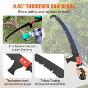 Load image into Gallery viewer, Amocart Manual Pole Saw Extendable Tree Pruner Steel Blade for Branches Trimming with Lightweight Aluminum Alloy Handle