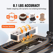 Charger l'image dans la visionneuse de galerie, Amocart Computing Digital Platform Scale 660 lbs Load with LB/KG Tare Price Calculator Stainless Steel High-Definition Display