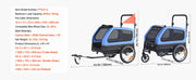 Charger l'image dans la visionneuse de galerie, Amocart Dog Bike Trailer Supports up to 88 lbs 2-in-1 Pet Stroller Cart Bicycle Carrier for Dogs Easy Folding Frame with Wheel
