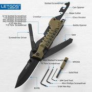 Load image into Gallery viewer, LETGOS Pocket Folding Knife, 22 in 1,Survival Gear EDC Rescue Tool with nylon sheath, Emergency, Camping, Hunting, Gift for dad