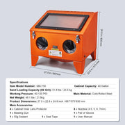 Bild in Galerie-Viewer laden, Amocart Sandblasting Cabinet 25/40/60 Gallon Portable Benchtop Sand Blaster with Blasting Gun Nozzles for Paint Stain Rust