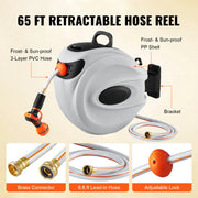 Bild in Galerie-Viewer laden, Amocart Retractable Hose Reel 180° Swivel Bracket Wall-Mounted Garden Water Hose Reel with 9-Pattern Nozzle Automatic Rewind