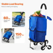 Bild in Galerie-Viewer laden, Amocart 36L Folding Shopping Cart Stair Climbing Handcart with Wheels & Oxford Cloth Bag Hand Truck for Grocery Laundry Storage