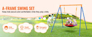 Bild in Galerie-Viewer laden, Amocart Swing Sets for Backyard 600lbs Capacity Swing Set with 1 Saucer Swing Seat 2 Belt Swing Seats Swingset Outdoor for Kids