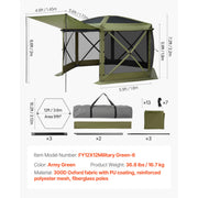 Charger l'image dans la visionneuse de galerie, Amocart Pop up Gazebo Screen Tent Camping Canopy Tent w/ Removable Top&Carry Bag Quick-Set&Bite-Proof Screen House Sun Shelter
