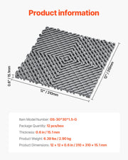 Charger l'image dans la visionneuse de galerie, Amocart Interlocking Drainage Mat 12inx12in 12/24/40/50/55 Pcs Splicing Mats Non-Slip PP Drainage Floor Tile & Shower Mat