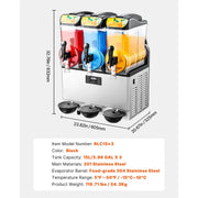 Charger l'image dans la visionneuse de galerie, 【Premium】Amocart 15L Commercial Frozen Drink Maker Triple Tank Slushy hine Slushie Maker hine for Home Party Restaurants Cafe