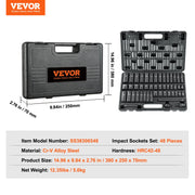 Bild in Galerie-Viewer laden, Amocart 1/2" 3/8" Drive Impact Socket Set 23/33/34/48/65 PCs Deep Socket Set SAE Metric Cr-V Cr-Mo Alloy Steel for Auto Repair