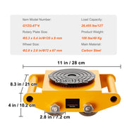 Bild in Galerie-Viewer laden, Amocart Machinery Skate Dolly Industrial Heavy Duty Mover with Handle 360° Swivel Wheels Non-Slip Cap for Warehouse Workshop