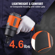 Bild in Galerie-Viewer laden, Amocart Lightweight 4.6 lb Design Pneumatic Impact Gun with 11-PCS 1/2-Inch Drive CR-V Steel Impact Socket Set & Carrying Case