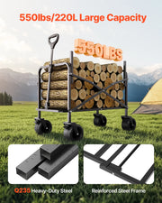 Bild in Galerie-Viewer laden, Amocart Collapsible Folding Wagon 550lb Load,220L Wagon Cart Converts to Bench Utility Wagon with Adjustable Handle for Camping