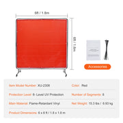 Bild in Galerie-Viewer laden, Amocart Welding Screen with Frame 6' x 6' Welding Curtain Screen Flame-Resistant Vinyl Welding Protection Screen