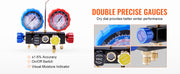 Bild in Galerie-Viewer laden, Amocart 4 Way AC Gauge-AC Manifold Gauge Set 5ft Hoses for R134A/R22/R12/R410A Work on Car Auto Freon Charging and Evacuation