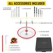 Charger l'image dans la visionneuse de galerie, Amocart Adjustable Steel Hole Saw Cutter Kit 40-200mm w/ Shield Hole Cutter Drill Bit DIY Tool Sheetrock Veneer Slate