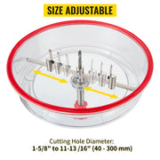 Charger l'image dans la visionneuse de galerie, Amocart Adjustable Steel Hole Saw Cutter Kit 40-200mm w/ Shield Hole Cutter Drill Bit DIY Tool Sheetrock Veneer Slate