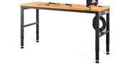 Bild in Galerie-Viewer laden, Amocart 2000 lbs Adjustable Garage Workbench 48/61" L x 20" W Work Table with 28.3"-38.1" Height & Hardwood Top for Office Home